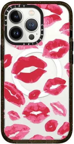 Vista 128 de CASETiFY Funda Impact para iPhone 13 [Protección contra caídas de grado militar 4X de 8.2 pies/Compatible con Magsafe] - #1 Mom - Transparente