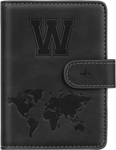 Vista 27 de Funda para Pasaporte Personalizada con Letra de la A a la Z, Billetera de Viaje con Bloqueo RFID, Funda para Pasaporte, Estuche para Pasaporte