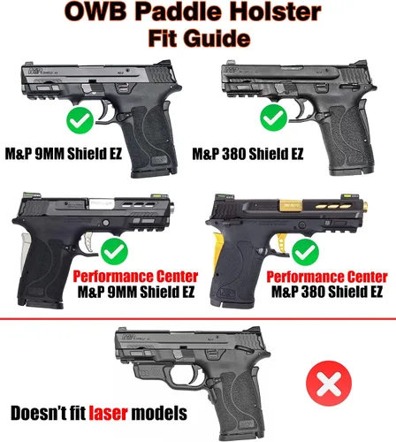 Vista 2 de Funda M&P Shield EZ para S&W M&P 9mm 380 Shield EZ, Smith & Wesson Performance Center M&P Shield EZ 9mm 380, Funda de Transporte Abierto OWB
