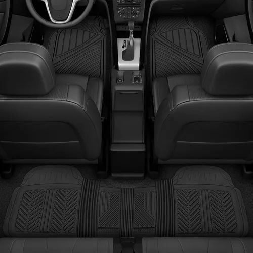 Vista 3 de Motor Trend FlexTough Performance - Alfombrillas de Goma para Auto de Todo Clima con Revestimiento de Carga – Juego Completo de Alfombrillas