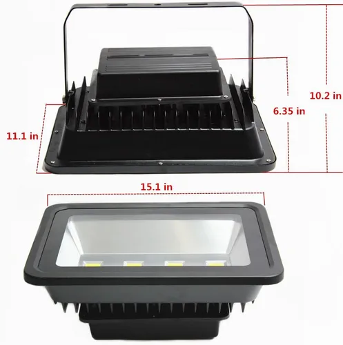 Vista 2 de Jiuding Proyector LED para exteriores, 200 W, súper brillante, 6000 K, impermeable, luz de seguridad, luz blanca equivalente a 1000 W, lámpara