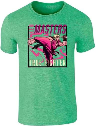 Vista 9 de Pop Threads Ken Masters Street Fighter - Camiseta gráfica de Street Warrior Gamer Sstee Negro