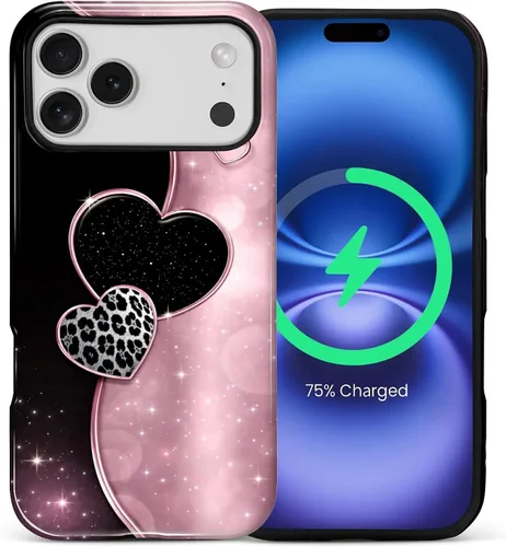 Vista 65 de Funda Compatible con iPhone 13/14 [Compatible con MagSafe] Protección de Doble Capa de Cáscara Dura Híbrida, Funda Magnética Protectora a Prueba