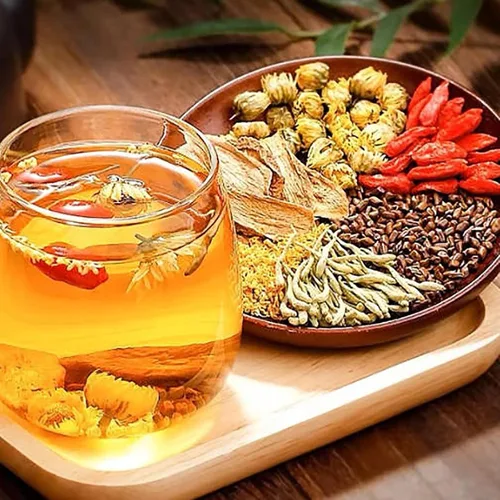Vista 3 de Té de hierbas para desintoxicación del hígado, té de raíz de diente de león, té de semilla de casia de crisantemo y baya de goji, té para la salud