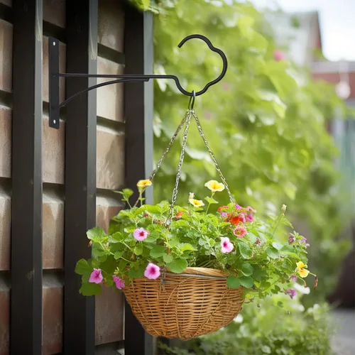 Vista 5 de SNAIL GARDEN Soporte para plantas colgantes, paquete de 2 perchas colgantes para plantas al aire libre con tornillos, ganchos de metal para plantas