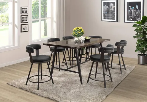 Vista 7 de Lexicon Ruthie - Juego de 2 taburetes giratorios para encimera de cocina con respaldo, 25.5 pulgadas de altura de asiento de 25.5 pulgadas, sillas