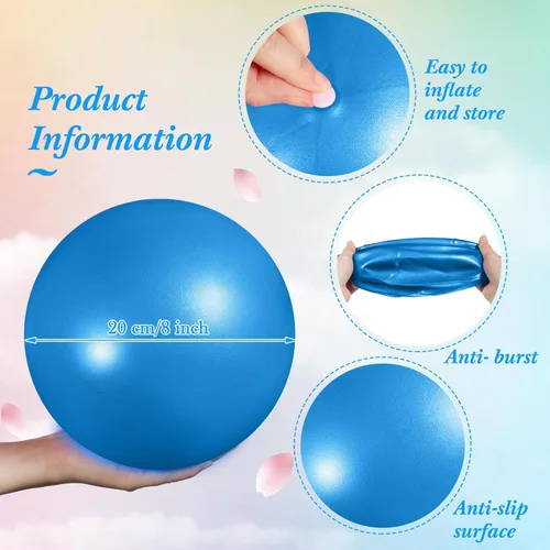 Vista 2 de Aoriher 10 pelotas pequeñas de pilates, de 9 pulgadas, mini pelotas de yoga antiestallidos y antideslizantes para estabilidad, fitness, terapia
