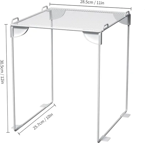 Vista 7 de Neudeco Estante de malla para casillero, organizador apilable extra alto, plegable y construcción de metal, se adapta a casilleros escolares