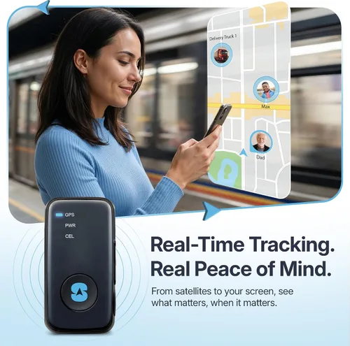 Vista 5 de Spy Tec Atlas GPS Tracker para vehículos y niños Batería de hasta 14 días de duración Geofencing, Mini GPS portátil en tiempo real con soporte