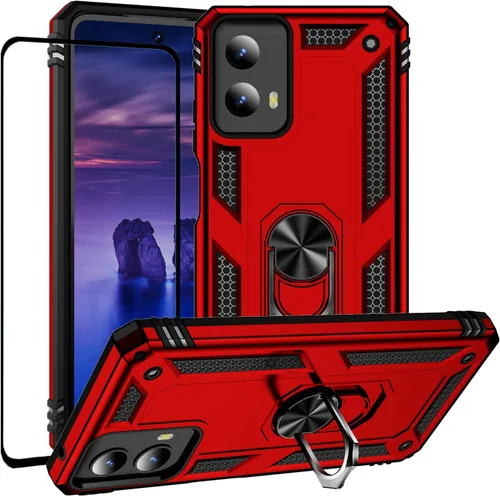 Vista 12 de Funda para Xiaomi POCO X3 NFC /X3 Pro con protector de pantalla, armadura de protección militar híbrida resistente a prueba de golpes, funda Negro