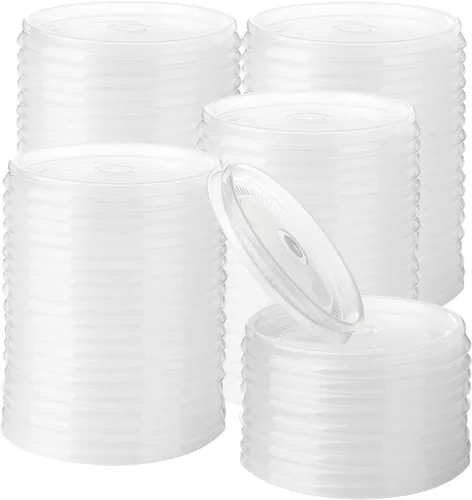 Vista 9 de Juego de 50 tazas desechables de helado blanco de 12 onzas con tapa, tazas de papel para llevar, taza de papel para llevar, recipiente de comida