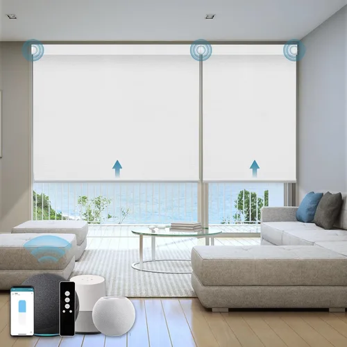 Vista 19 de Persiana Motorizada, Compatible con Homekit Thread-Enabled, Persianas Inteligentes 100% Opacas con Control Remoto, Persiana Enrollable Eléctrica