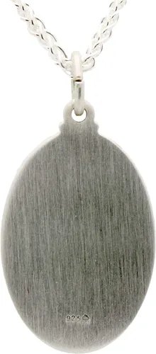 Vista 3 de Collar con medalla de St Christopher – Medallón oval de plata de ley y cadena – Grabado personalizado – Caja de regalo