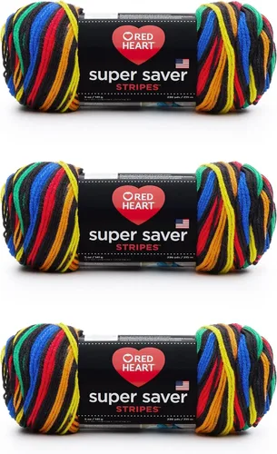 Vista 194 de Red Heart Hilo Super Saver, paquete de 3, estampado artístico, 3 unidades Estampado De Artista