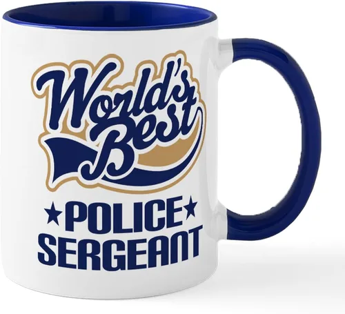 Vista 88 de CafePress Taza de café de cerámica de 11 oz (11.0 fl oz) de Police Mom