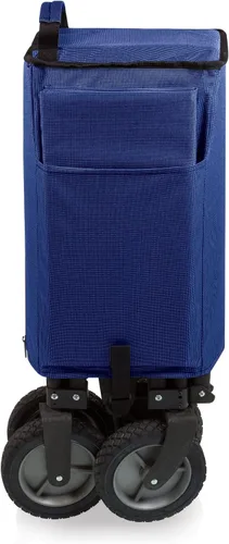 Vista 4 de PICNIC TIME Adventure - Carro plegable plegable para exteriores, carrito portátil con ruedas, carrito todo terreno con cubierta de almacenamiento