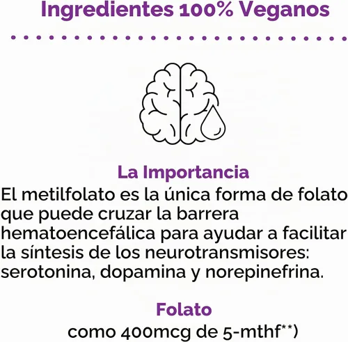 Vista 4 de nbpure - Spray líquido de metilfolato de vitamina B9 (1 oz)
