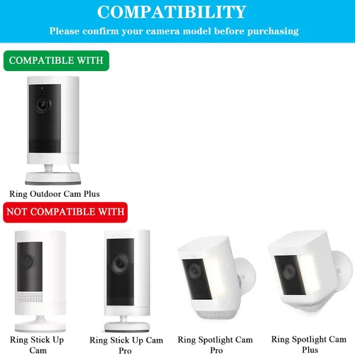 Vista 2 de Paquete de 2 fundas para cámara compatibles con Ring Outdoor Cam Plus, protector de cámara para exteriores, resistente a los rayos UV y a la lluvia