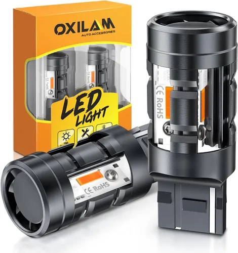 Vista 16 de OXILAM - Bombilla de luz LED para señal de giro BA15S 1156, CANBUS sin errores, 2200K, amarillo ámbar, 2800 LM, para 7506, 1156A, 1003, 1141, P21W