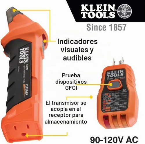 Vista 3 de Klein Tools Kit de herramientas de buscador de disyuntores con probador de salida GFCI (2 piezas)