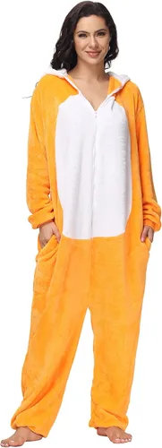 Vista 3 de Petrella Pijama de forro polar de animal para mujer, disfraz de una pieza para Navidad, Halloween, cosplay