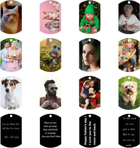 Vista 2 de Llavero personalizado con foto y texto, llaveros personalizados con imagen y imagen, llavero personalizable para conducción segura, placa de perro
