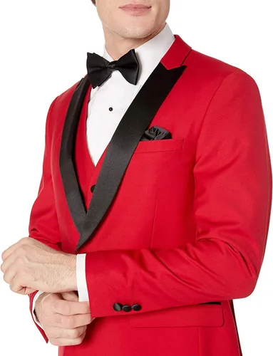 Vista 2 de Juego de traje de traje de traje de traje de traje de esmoquin con 2 botones para hombre