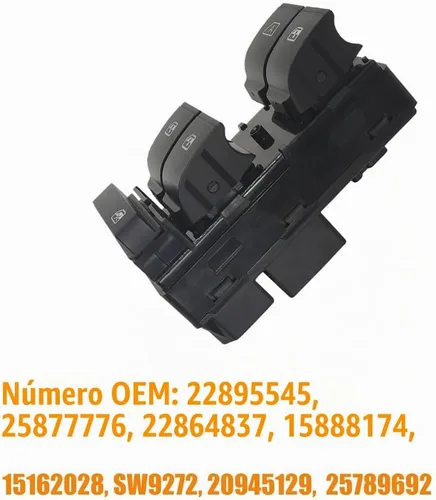 Vista 3 de 20945129 Botón de interruptor maestro de control de ventana del lado del conductor Compatible con 2007-2013 Chevy Silverado 1500/2500 HD/3500 HD/GMC