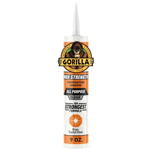 Vista 9 de Gorilla Max Strength - Adhesivo de construcción transparente, pegamento claro, cartucho de 9 onzas (paquete de 2) - Relleno de huecos e impermeable
