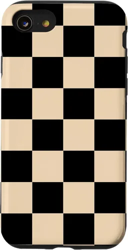 Vista 18 de Funda neutra clásica minimalista con patrón beige a cuadros para iPhone 17