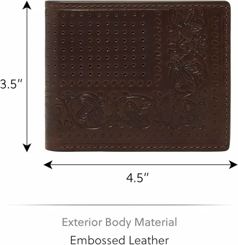Vista 7 de Fossil Derrick - Cartera plegable de piel con bloqueo RFID y ventana de identificación abatible para hombre