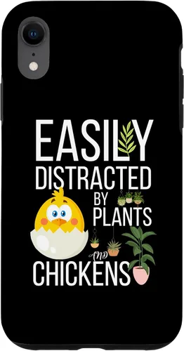 Vista 8 de iPhone 15 divertida cita de granja, fácil de distraer con plantas y pollos caso