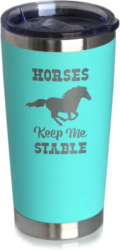 Vista 8 de Horses Keep Me Stable - Vaso de café aislado con tapa deslizante - Taza aislada de acero inoxidable - Regalos de café con temática de caballos Negro
