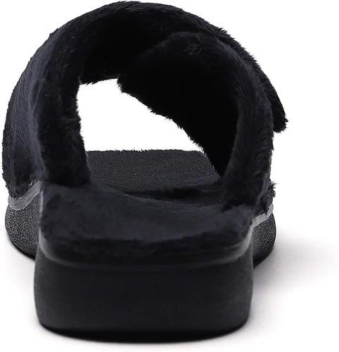 Vista 5 de SOLLBEAM Pantuflas peludas con soporte de arco para mujer, sandalias ortopédicas para el talón