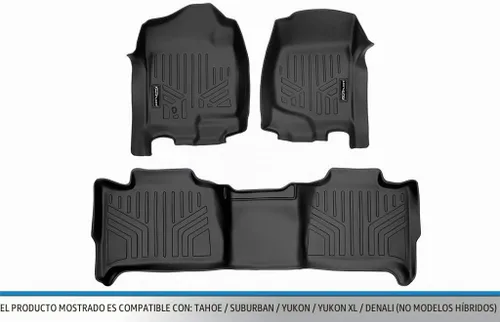 Vista 5 de SMARTLINER Alfombrillas de piso juego de revestimiento de 2 filas para Chevrolet Suburban 2007-2014