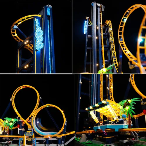 Vista 7 de Kit de luz LED RC compatible con Lego 10303, kit de iluminación decorativa para (Loop Coaster 10303) modelo de bloques de construcción