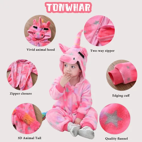Vista 2 de TONWHAR Baby Boy's Girl's Animal Bodysuit Infant And Toddler's Romper Jumpsuit Halloween Costume Partywear