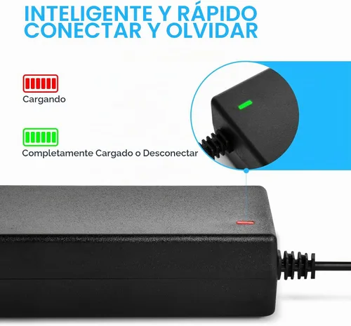 Vista 4 de Cargador de batería de 42V 2A con conector en línea de 3 clavijas, fuente de alimentación universal para batería de litio de 36V, Pocket Mod de 36V