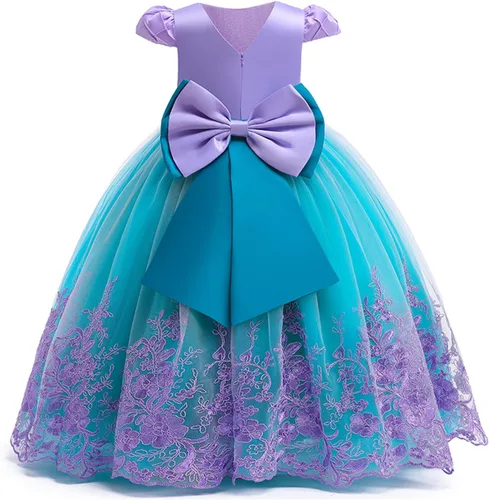 Vista 4 de Vestido de princesa de sirena para niñas, disfraz de sirena para Ariel