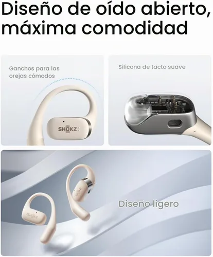 Vista 4 de SHOKZ OpenFit - Auriculares True Wireless Bluetooth de Oreja Abierta con Micrófono, Auriculares con Ganchos para los Oídos, Resistente al Sudor