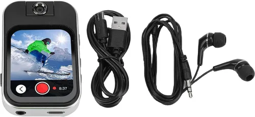 Vista 7 de Reproductor de MP3 Bluetooth, reproductor de música con cámara digital FHD 720P, pantalla táctil de 2 pulgadas, lente giratoria 180, clip