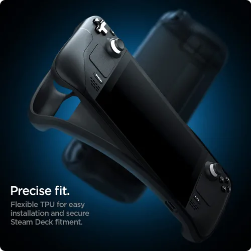 Vista 7 de Spigen Rugged Armor Protective Case Designed for Steam Deck TPU Cover with Wrist Strap Shock-Absorption Anti-Scratch Cover Protector Steam Deck