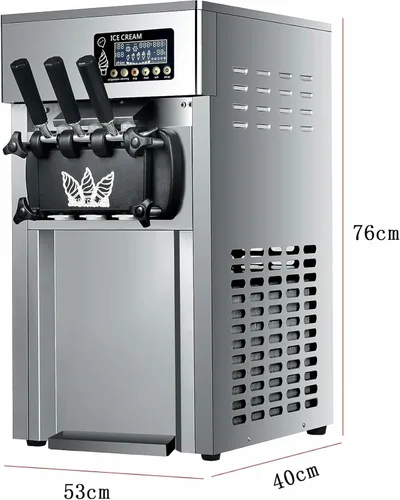 Vista 3 de 1200W Comercial Soft Serve Ice Cream Maker, 16 ~ 18L/H Slushy Ice Cream Machine Professional con pantalla LED - 3 sabores, Ce/Fcc/CCC