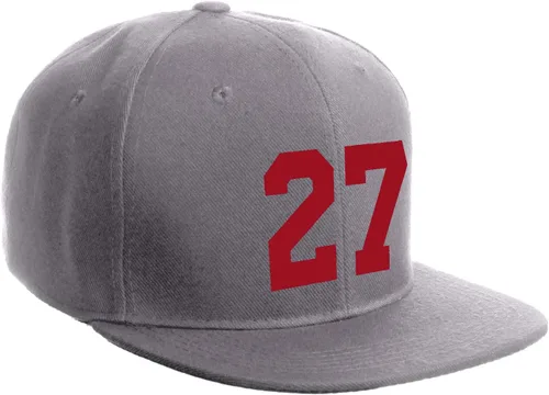 Vista 120 de Número de equipo modificado para requisitos particulares del jugador del color del sombrero del Snapback de la visera plana clásica de la visera