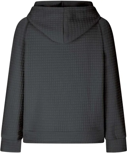 Vista 3 de Sudadera con capucha de punto gofre para mujer, de moda, para otoño, 2023, lindo suéter con cordón, para entrenamiento, gimnasio, sudadera
