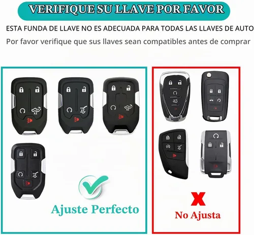 Vista 2 de MILD EAST for GMC Key Fob Cover 5 Button with Keychain(Black/Blue)
