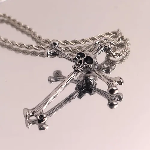 Vista 7 de Sonateomber Collar con colgante de cruz sagrada para hombres y mujeres, cadena de acero inoxidable grueso católico, cristiana, hipoalergénica