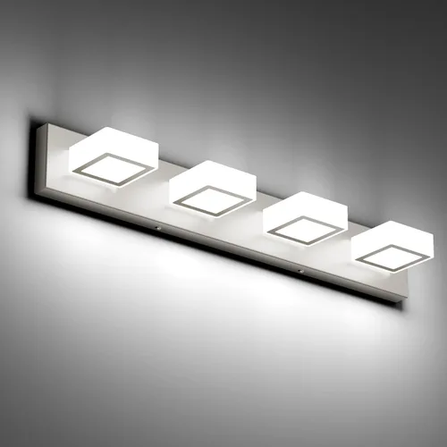 Vista 15 de Ralbay - Luz LED negra para tocador de baño, moderna, atenuable con 5 temperaturas de color, accesorios de iluminación de pared de acrílico negro