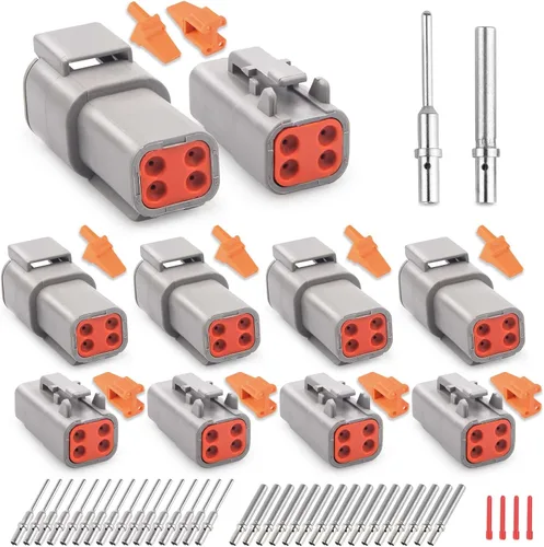 Vista 12 de JRready Deutsch DTM - Juego de 4 conectores de 2 pines, conectores de cable eléctrico impermeables IP67 con tamaño 20 contactos sólidos 20-22AWG