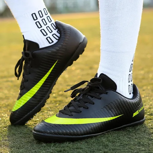 Vista 4 de Zapatos deportivos de fútbol para hombre, antideslizantes, con cordones, para interiores, para césped y futsala, para correr, deportes, tenis